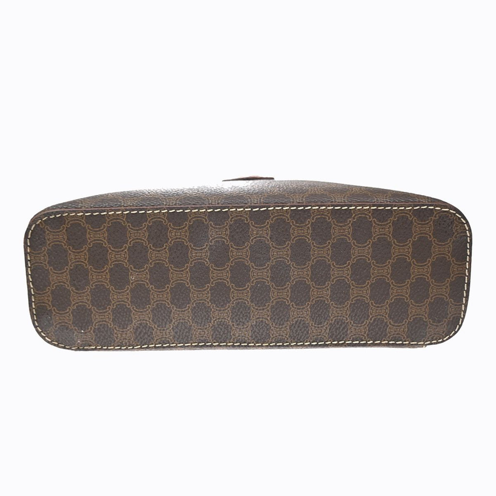 Celine Macadam Vanity Bag Handbag Brown Leather — view 6