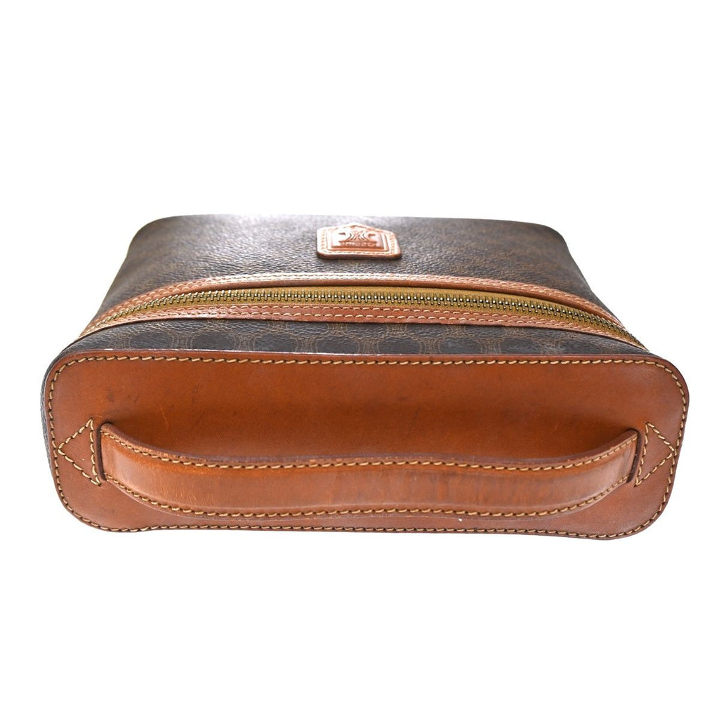 Celine Macadam Vanity Bag Handbag Brown Leather — view 5