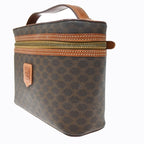 Celine Macadam Vanity Bag Handbag Brown Leather — view 2