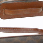 Celine Macadam Vanity Bag Handbag Brown Leather — view 8
