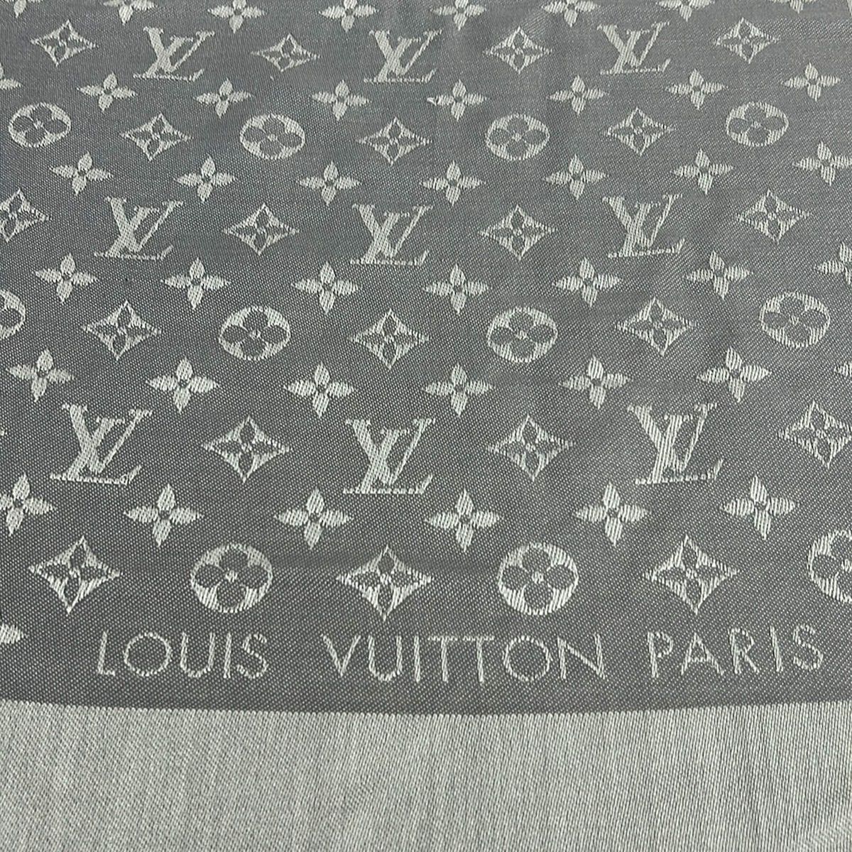 Louis Vuitton Shawl Monogram Denim Perlee Wool Scarf — view 4