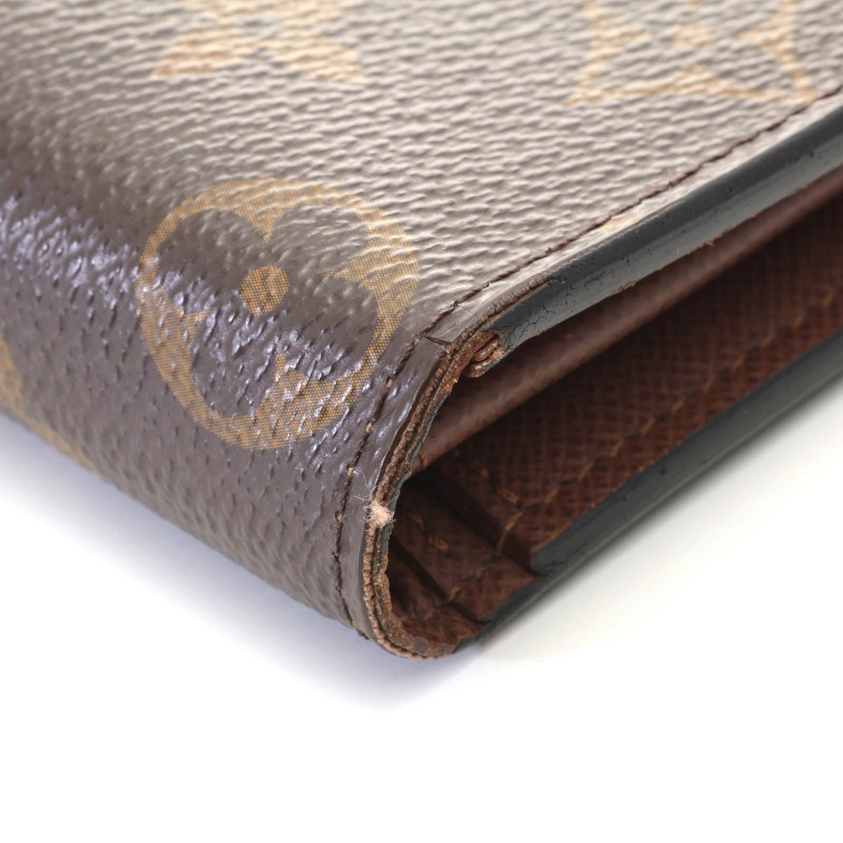 Louis Vuitton Portefeuille Brazza Monogram Bifold Wallet Canvas Brown — view 6