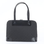 Gucci GG Canvas Leather Tote Shoulder Hand Black — view 3