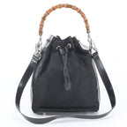Gucci Vintage Bamboo Leather 2-Way Shoulder Bag Crossbody