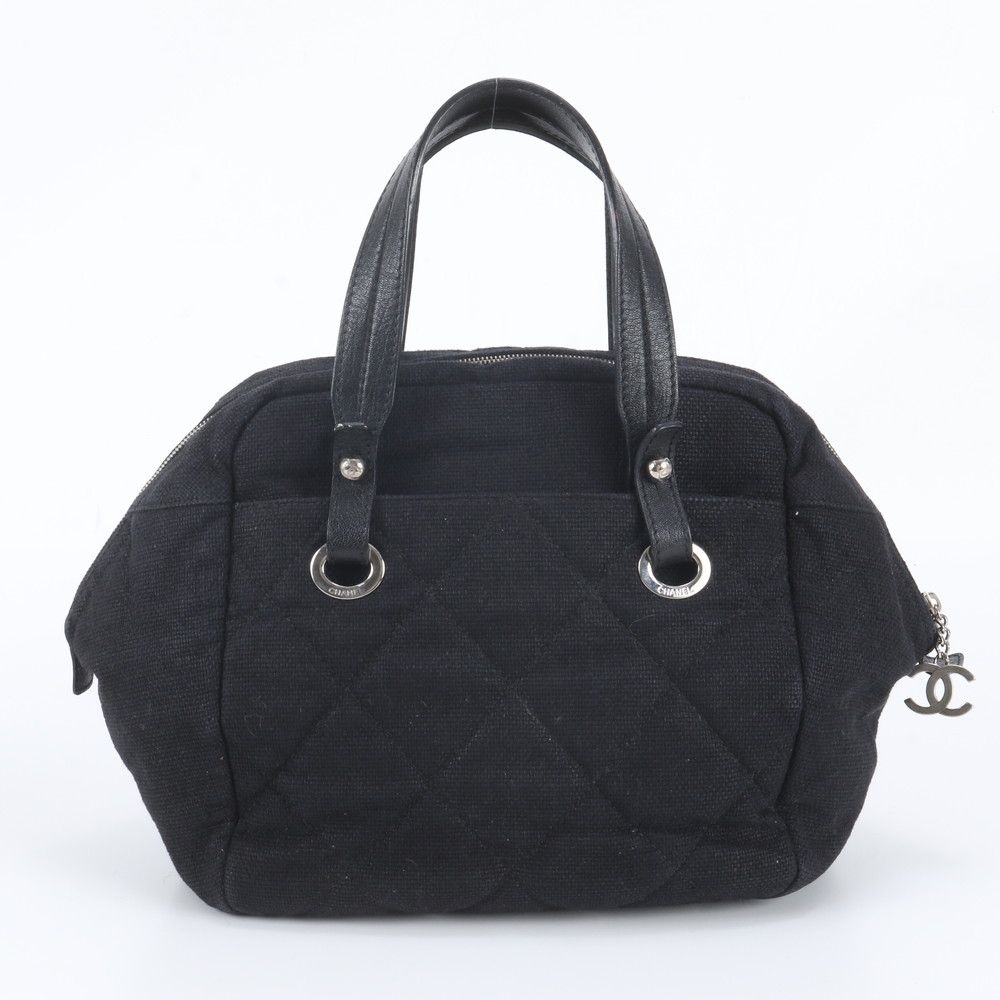 Chanel Paris Biarritz Leather Tote Bowling Bag — view 3