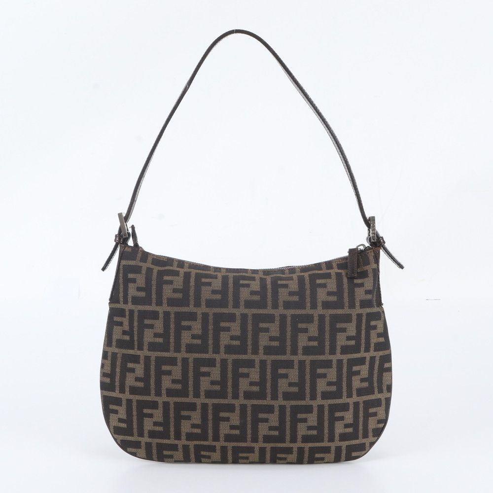 Fendi Zucca Leather Shoulder Bag Tote Hand Brown — view 3