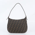Fendi Zucca Leather Shoulder Bag Tote Hand Brown