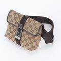 Gucci GG Canvas Leather Belt Bag Crossbody Body Waist Pouch