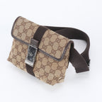 Gucci GG Canvas Leather Belt Bag Crossbody Body Waist Pouch