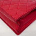 Chanel Shoulder Bag Quilted Lambskin Red Gold — view 6