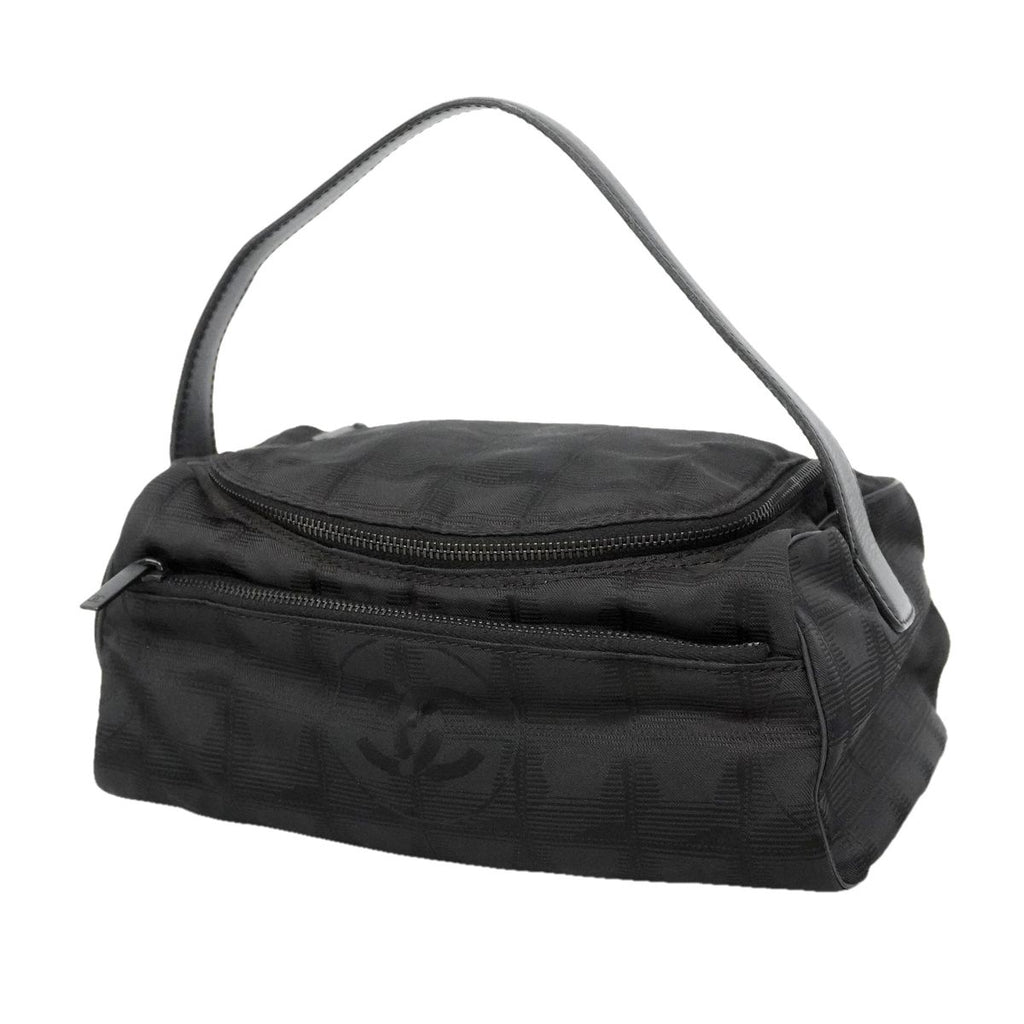 Chanel Vanity Bag New Travel Nylon Black Silver