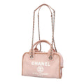 Chanel Handbag Deauville Canvas Pink Silver 2-Way Bag