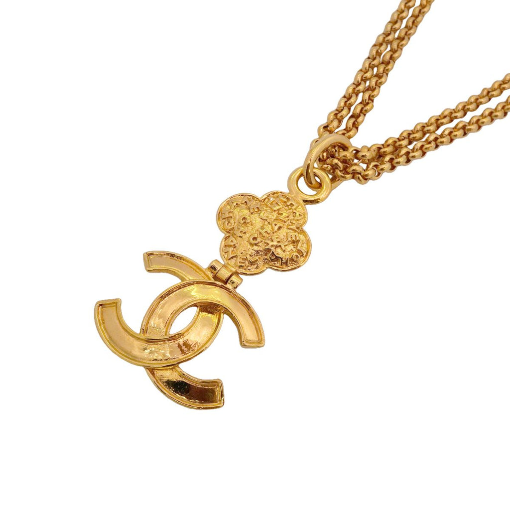 Chanel Necklace Vintage CC Logo Gold Plated