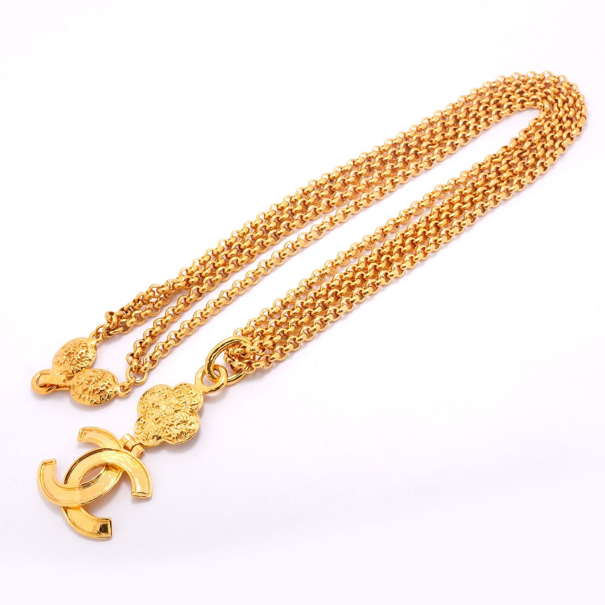 Chanel Necklace Vintage CC Logo Gold Plated — view 3