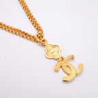 Chanel Necklace Vintage CC Logo Gold Plated — view 2