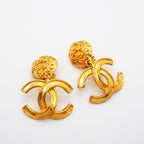 Chanel Earrings Vintage CC Logo Gold Plated — view 2