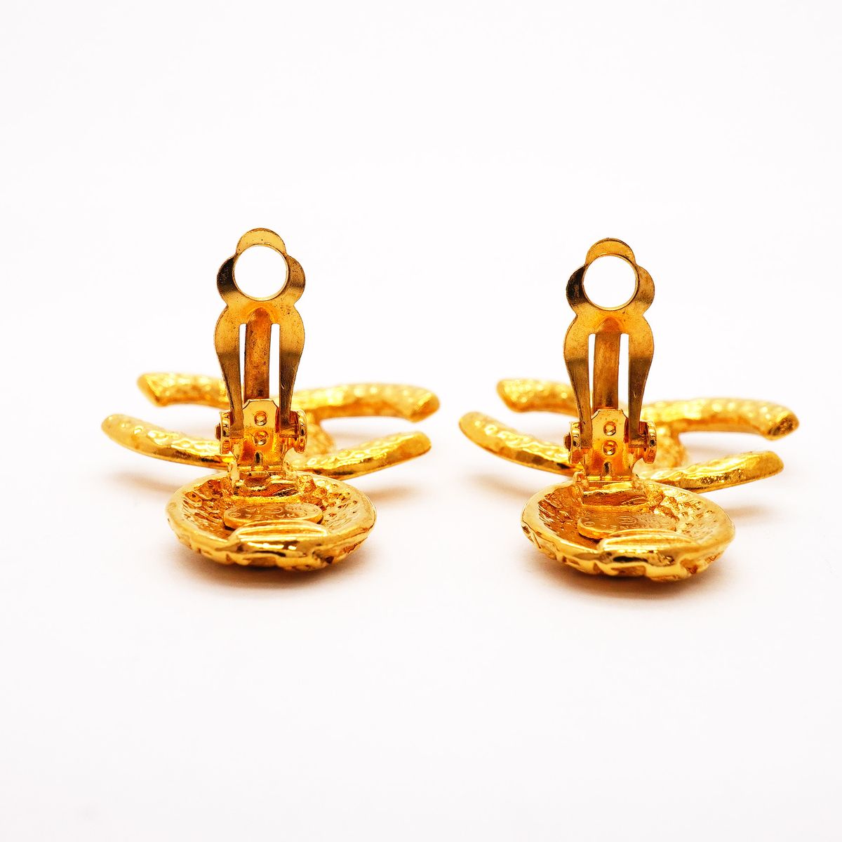 Chanel Earrings Vintage CC Logo Gold Plated — view 6