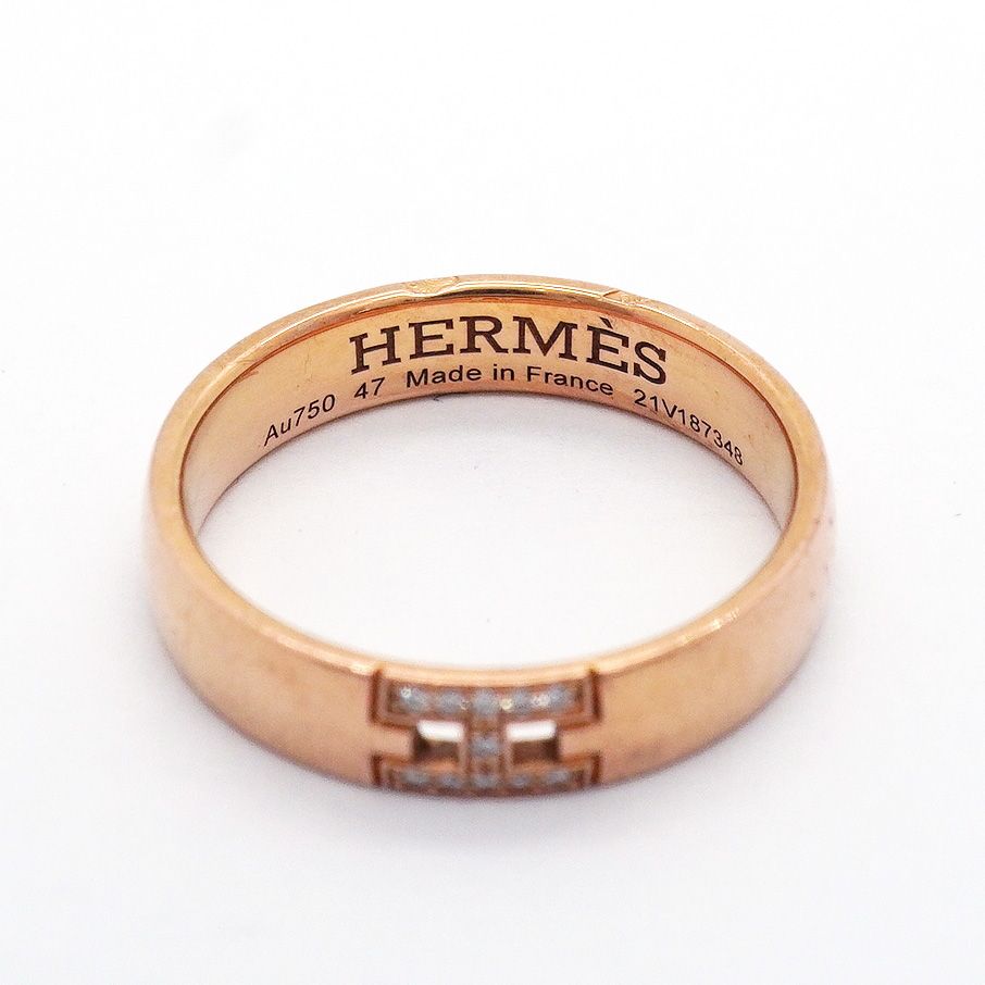 Hermes Ring Ever Hercules 18k Pink Gold Diamond — view 4