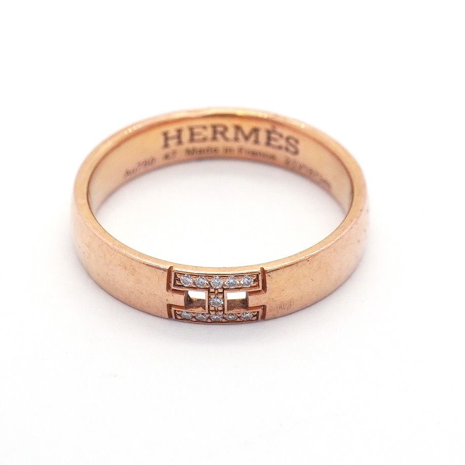 Hermes Ring Ever Hercules 18k Pink Gold Diamond — view 3