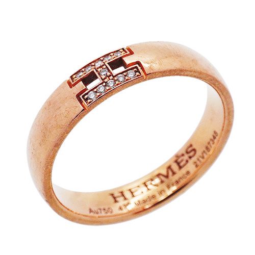 Hermes Ring Ever Hercules 18k Pink Gold Diamond