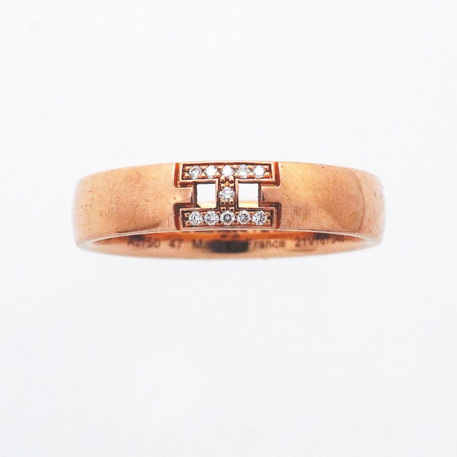 Hermes Ring Ever Hercules 18k Pink Gold Diamond — view 2