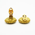 Chanel Earrings Vintage CC Logo Gold Plated Black — view 3