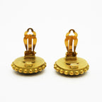Chanel Earrings Vintage CC Logo Gold Plated Black — view 6