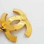 Chanel Earrings Vintage CC Logo Quilted Gold Plated — view 6