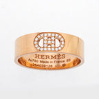 Hermes Ring H D'ancre 18k Pink Gold Diamond — view 2