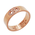 Hermes Ring H D'ancre 18k Pink Gold Diamond