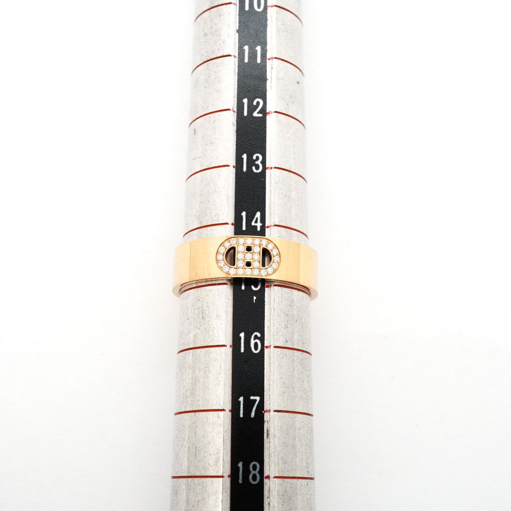 Hermes Ring H D'ancre 18k Pink Gold Diamond — view 5