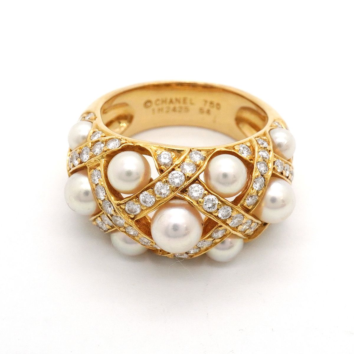 Chanel Ring Baroque Collection 18K Yellow Gold Diamond Pearl — view 3