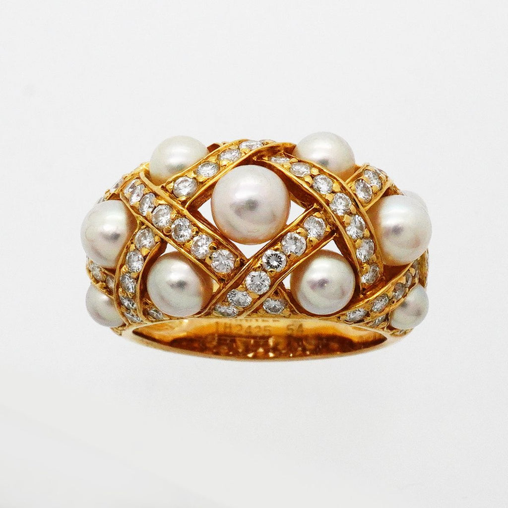 Chanel Ring Baroque Collection 18K Yellow Gold Diamond Pearl — view 2