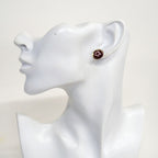 Chanel Earrings CC Logo Camellia Metal Silver Pink Wine — view 5