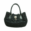 Dior Handbag Cannage Nylon Black Silver