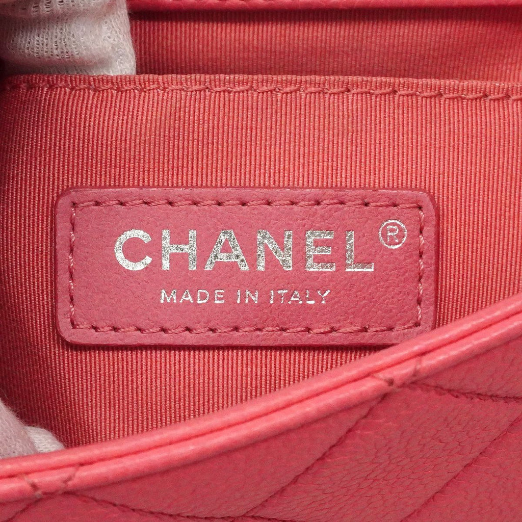 Chanel Shoulder Bag Mini Quilted Caviar Leather Pink Silver — view 5