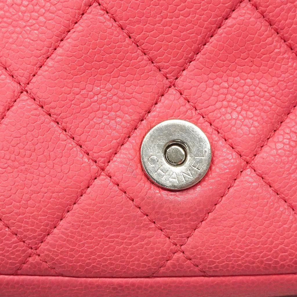 Chanel Shoulder Bag Mini Quilted Caviar Leather Pink Silver — view 6