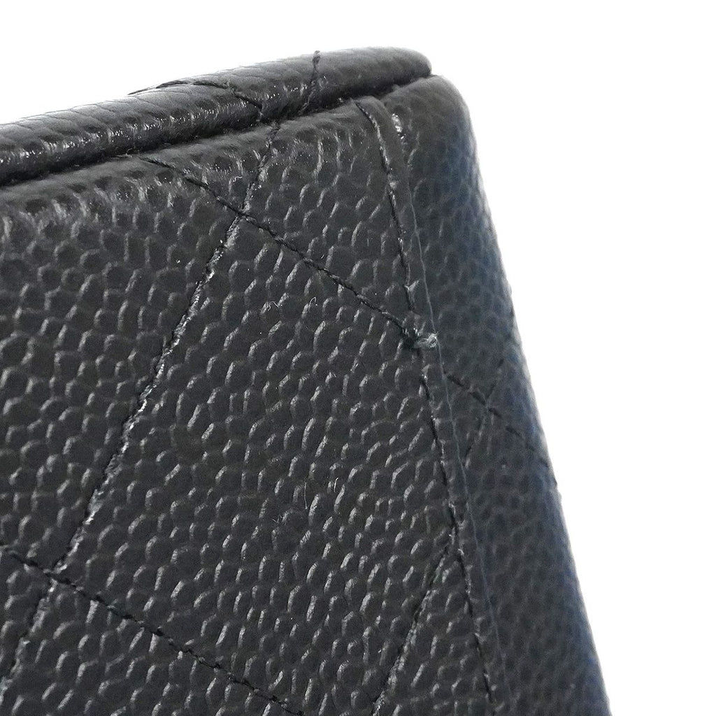 Chanel Shoulder Bag Maxi Quilted Caviar Leather Black Silver — view 8