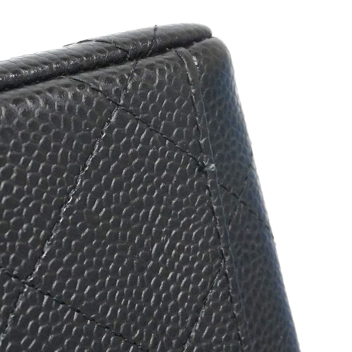 Chanel Shoulder Bag Maxi Quilted Caviar Leather Black Silver — view 8