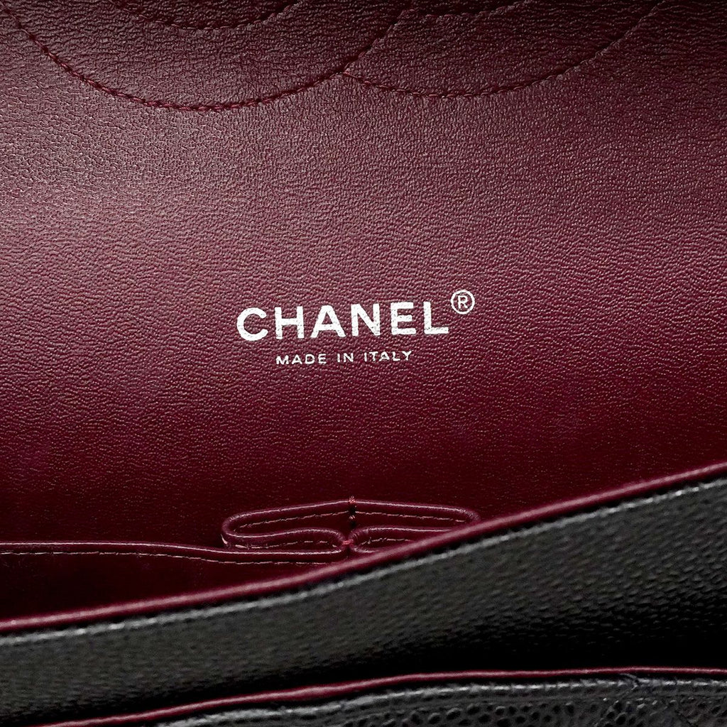 Chanel Shoulder Bag Maxi Quilted Caviar Leather Black Silver — view 5