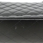 Chanel Shoulder Bag Maxi Quilted Caviar Leather Black Silver — view 7