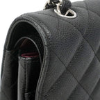 Chanel Shoulder Bag Maxi Quilted Caviar Leather Black Silver — view 6