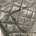 Chanel Shoulder Bag Quilted Limited Edition Lambskin Black Gold Silver — view 8