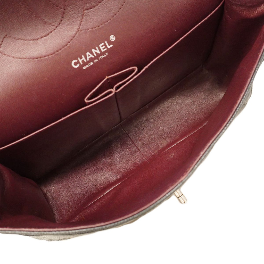 Chanel Shoulder Bag Maxi Quilted Caviar Leather Black Silver — view 4
