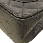 Chanel Shoulder Bag Maxi Quilted Caviar Leather Black Silver — view 6