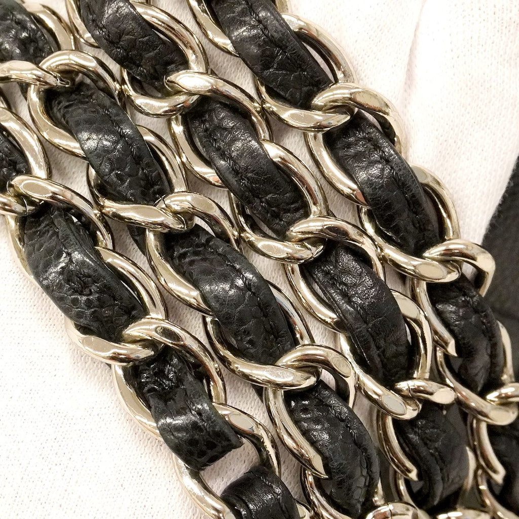 Chanel Shoulder Bag Maxi Quilted Caviar Leather Black Silver — view 7