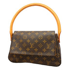 Louis Vuitton Shoulder Bag Monogram Mini Looping Brown