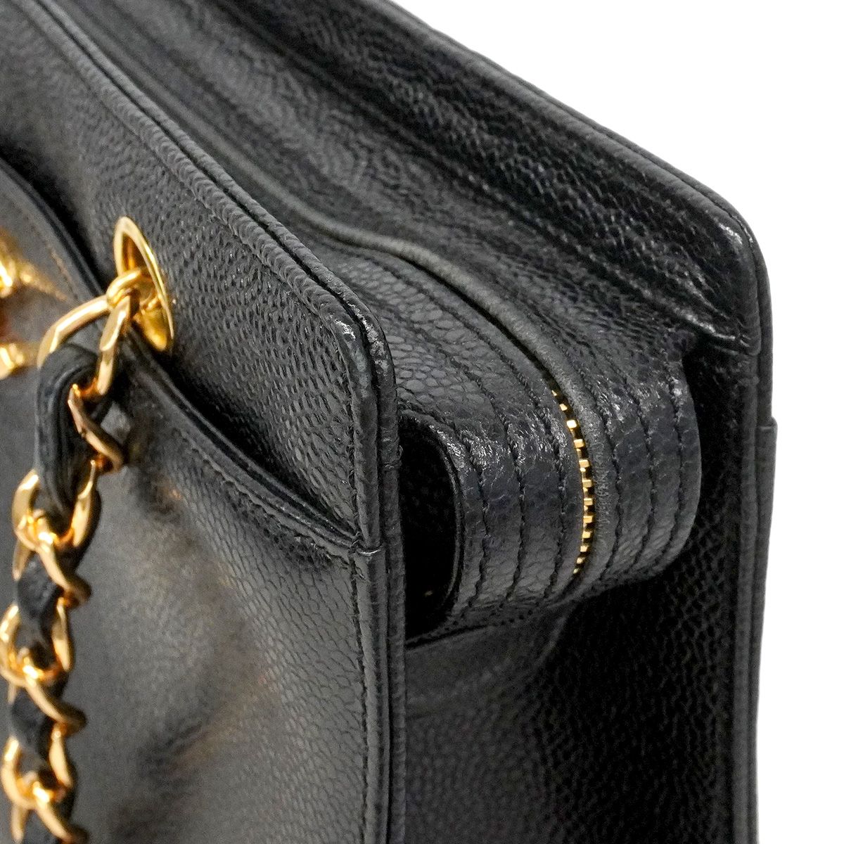 Chanel Handbag Caviar Leather Black Gold — view 6