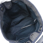 Chanel Chain Tote Deauville Denim Navy Silver 2-Way — view 4
