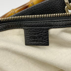 Gucci Tote GG Blooms Bamboo Canvas Black Multicolor Champagne Gold 2-Way — view 5